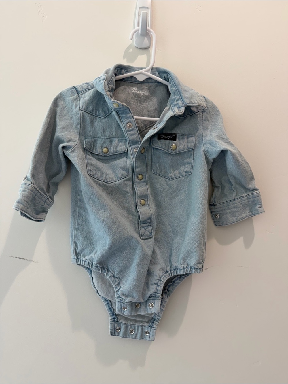 Wrangler Light Blue Denim Baby Onsie size 18 months